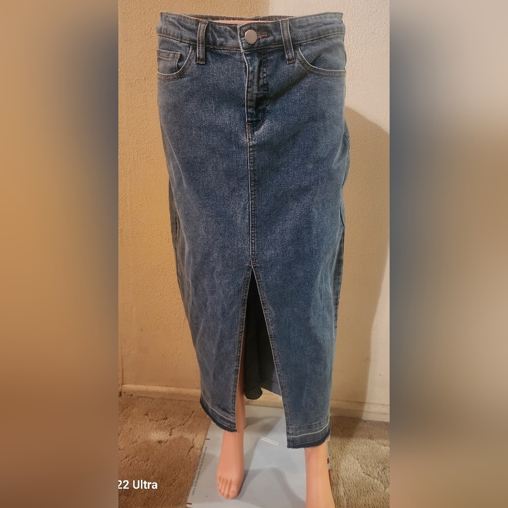 Classic Blue Denim Skirt